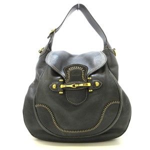Gucci Pelham Horsebit Leather Shoulder Bag Black